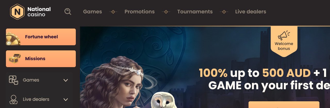 National Casino homepage screenshot — May 2026