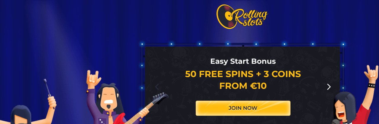 Rolling Slots homepage screenshot — May 2026